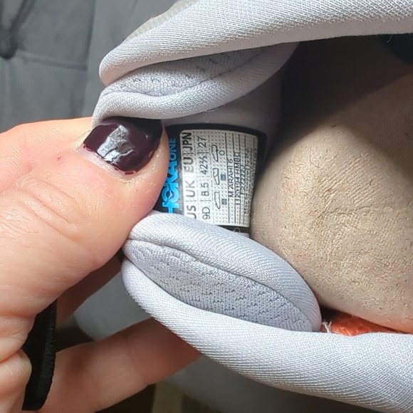 Hoka Gray and Orange Athletic Sneakers - Picture 7 of 7